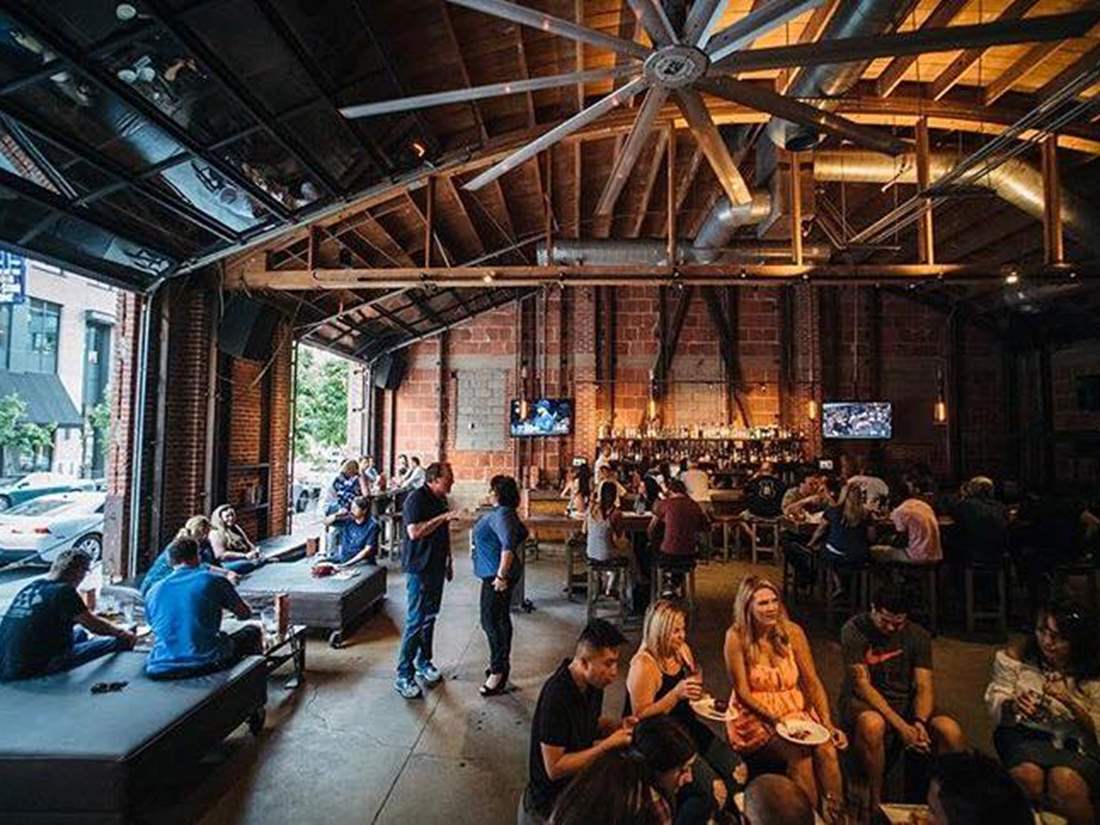 view of diners inside the restaurant